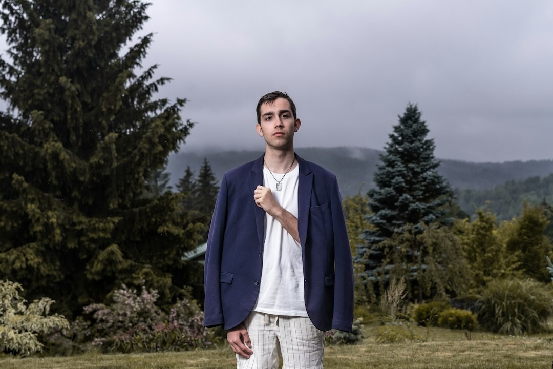 Portrait of a confident male editor in a casual blazer