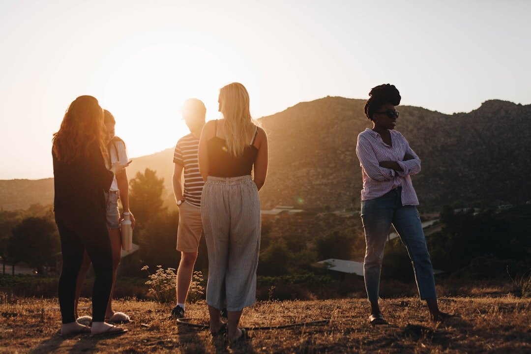 group of friends talking